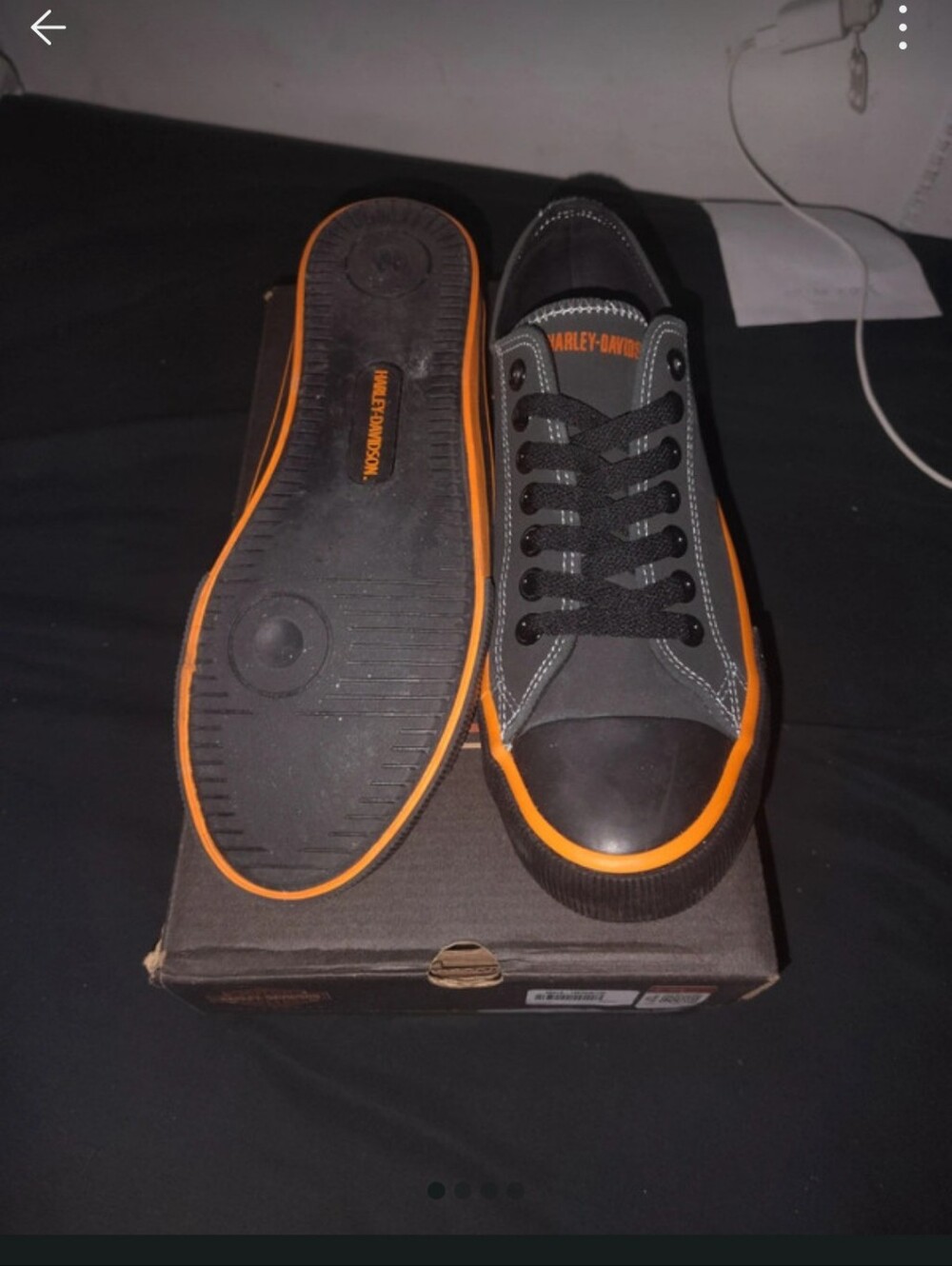 Harley-Davidson Black Sneakers with Orange Trim